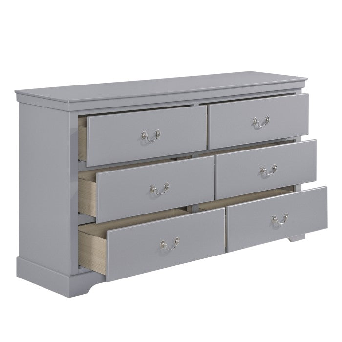 Classic Gray 6-Drawer Dresser