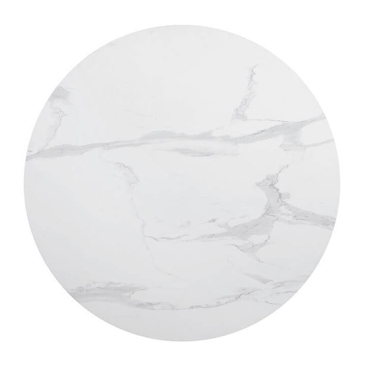 Round Faux Marble Dining Table