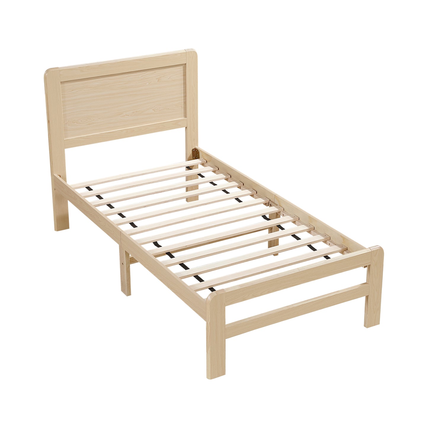 Natural Finish Wood Platform Bed Frame