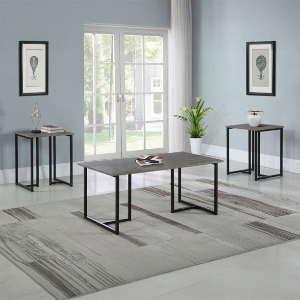 3-piece Engineered Wood Coffee Table Set Weathered Grey