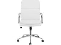White Faux Leather Office Chair