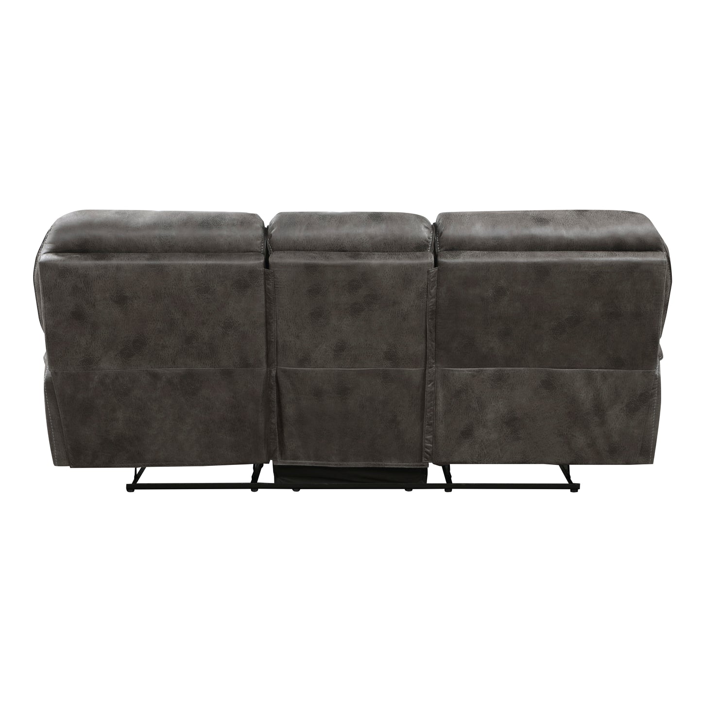 Manual Reclining Sofa in Gray Upholstery
