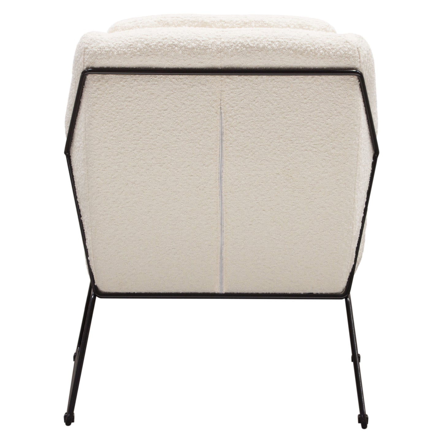 White Boucle Fabric Accent Chair