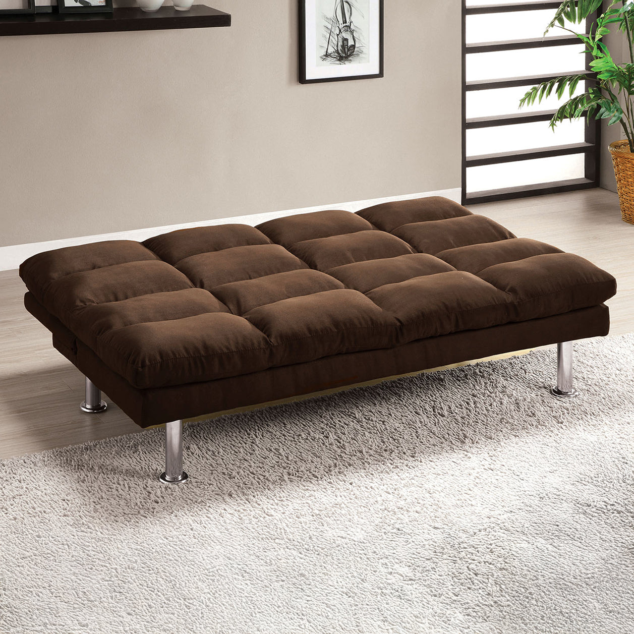 Convertible Microfiber Futon Sofa Bed