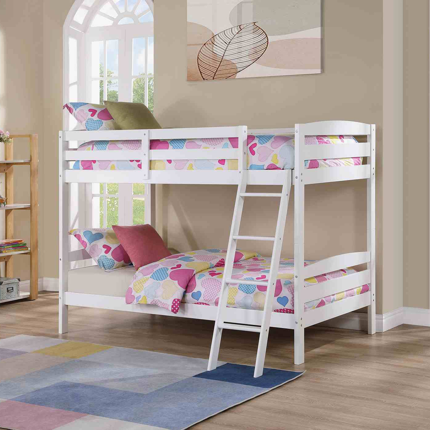 Twin Over Twin Bunk Bed | White & Gray