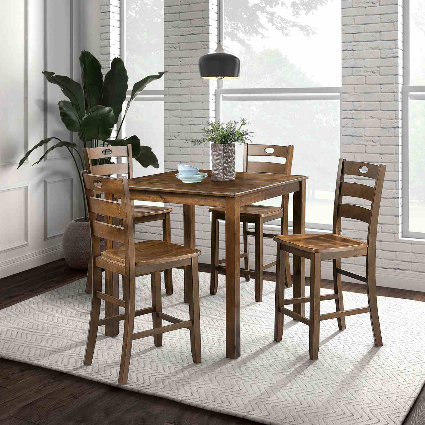 Transitional 5-Piece Counter Height Dining Set