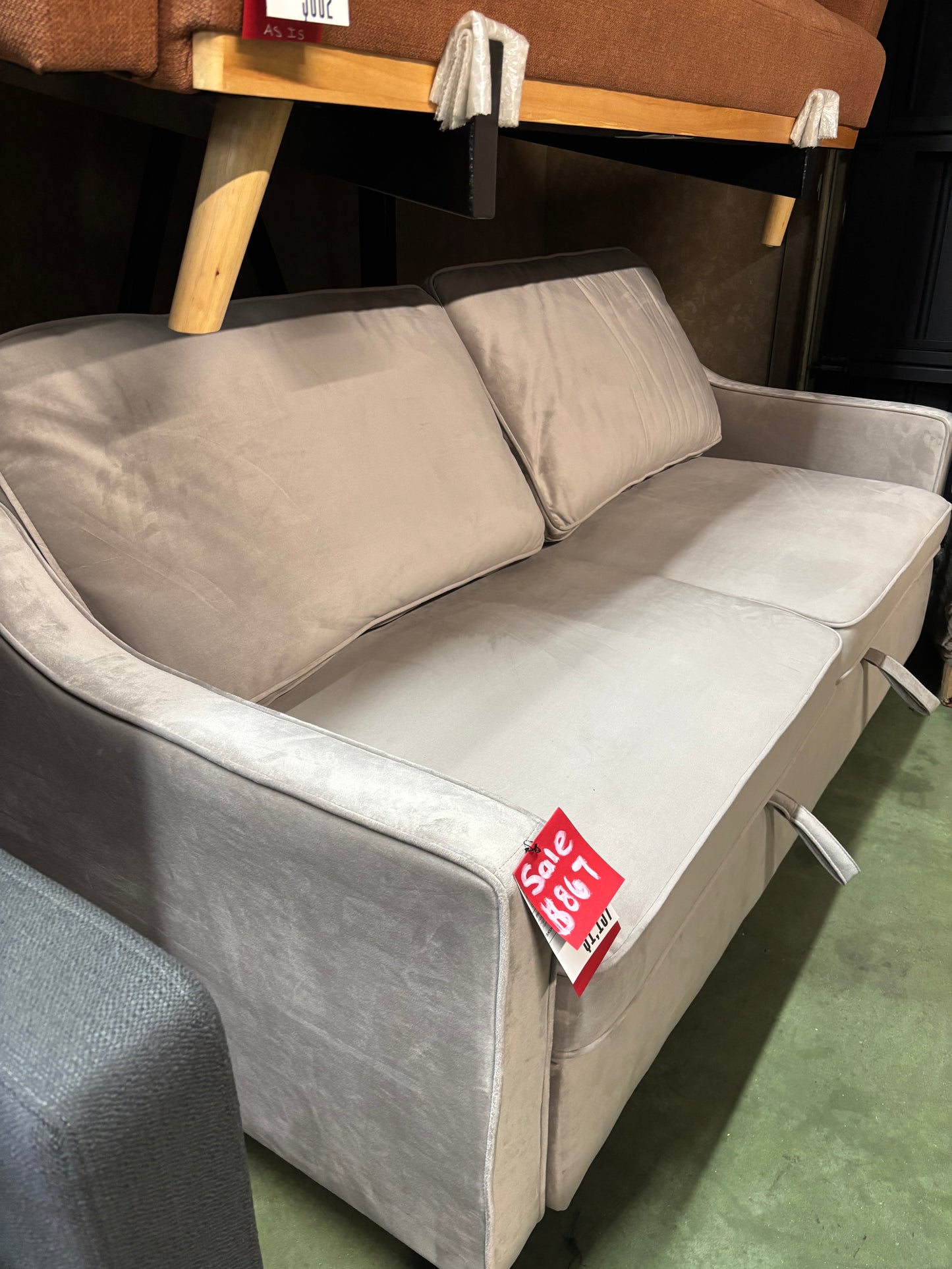 Velvet Convertible Studio Sofa