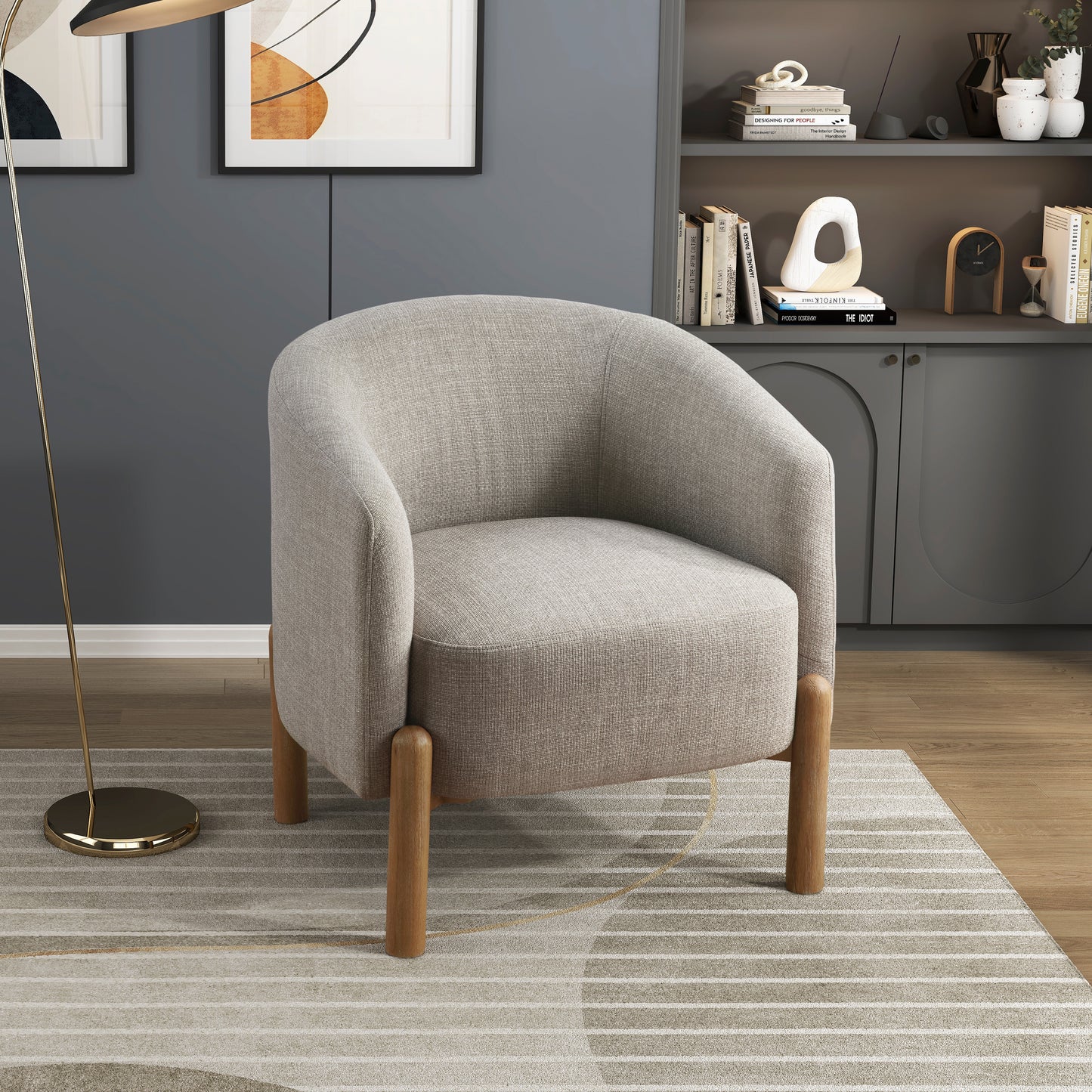 Textured Barrel Accent Chair