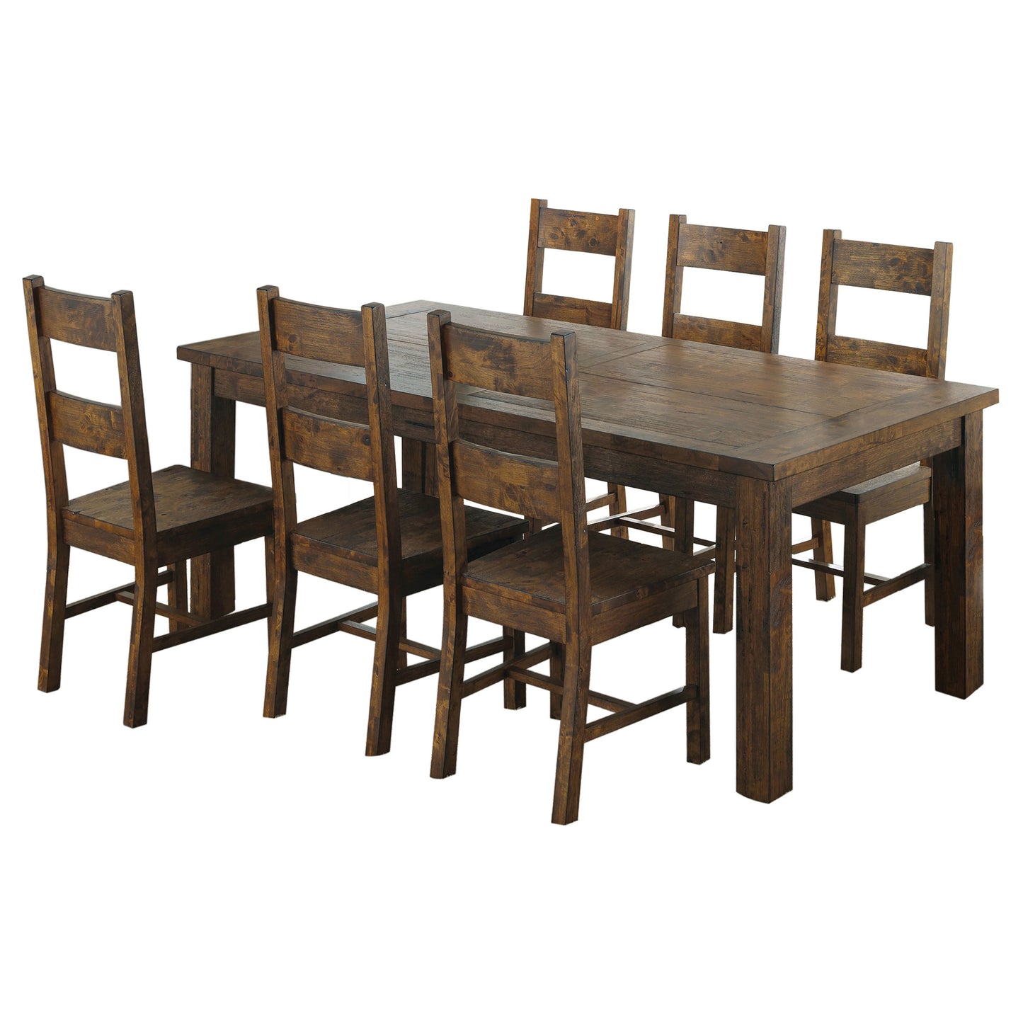 Rustic Golden Brown 7 PC Dining Set