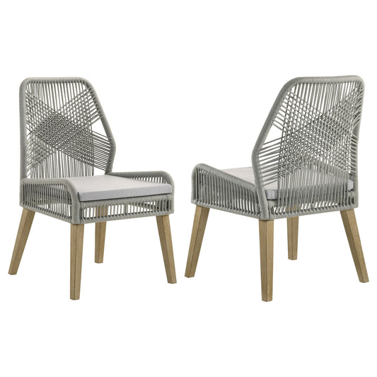 Gray Woven Rope Dining Chairs - Set Of 2