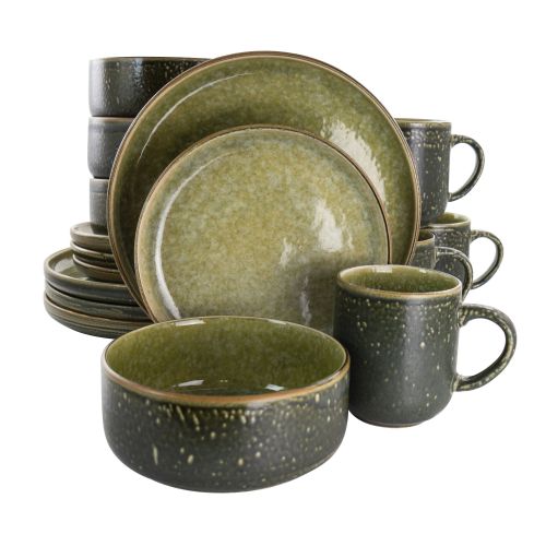 16 PC Moss Green Dish Set