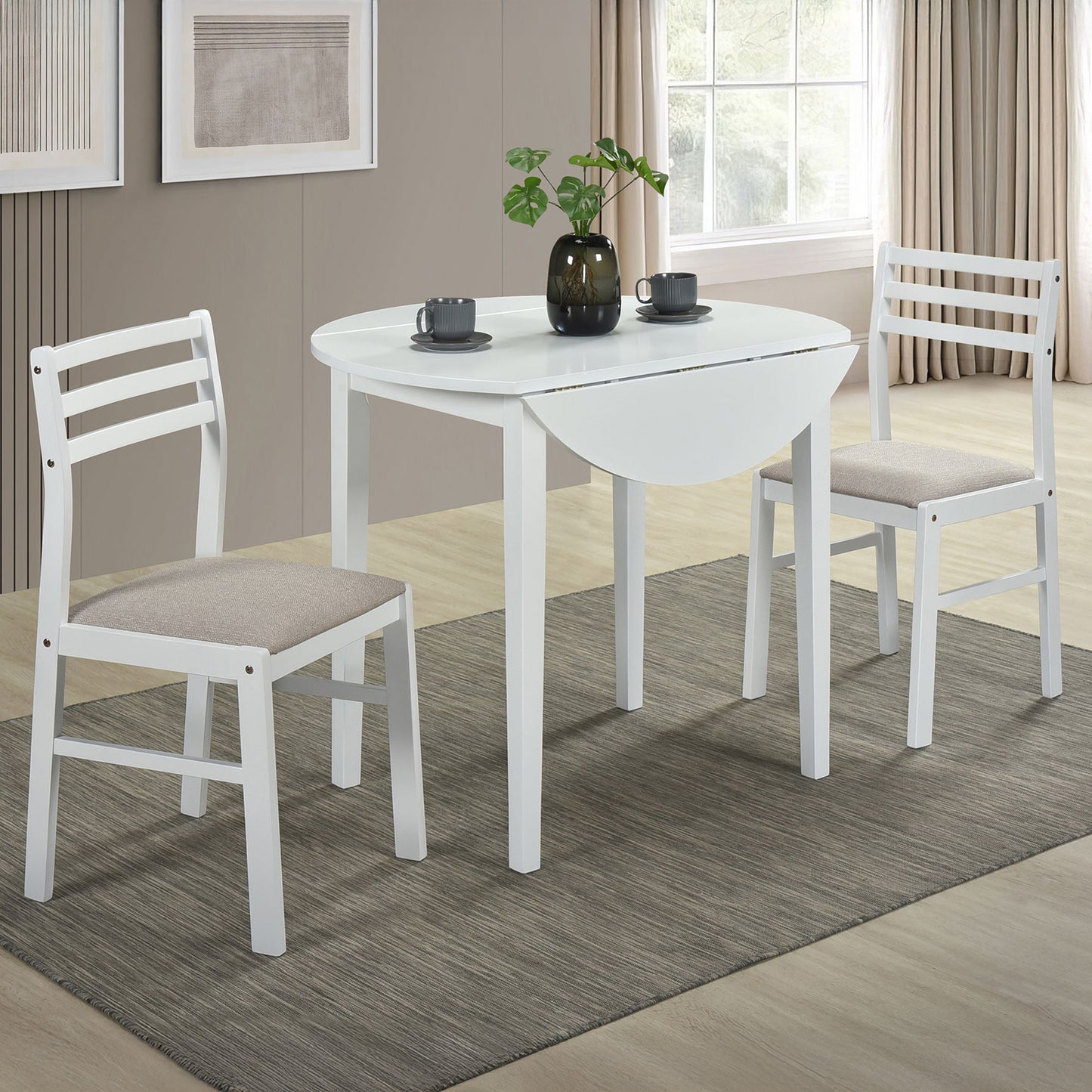 Small 3 Piece Drop Leaf Dining Set
