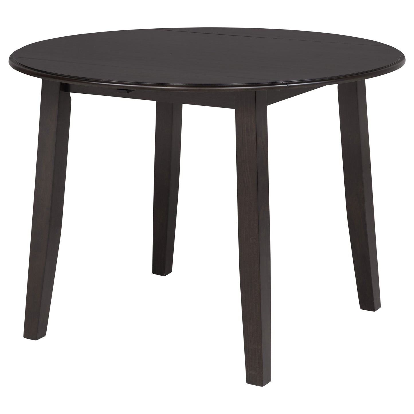 5-Piece Round Drop Leaf Dining Table Set in Dark Coffee Finish
