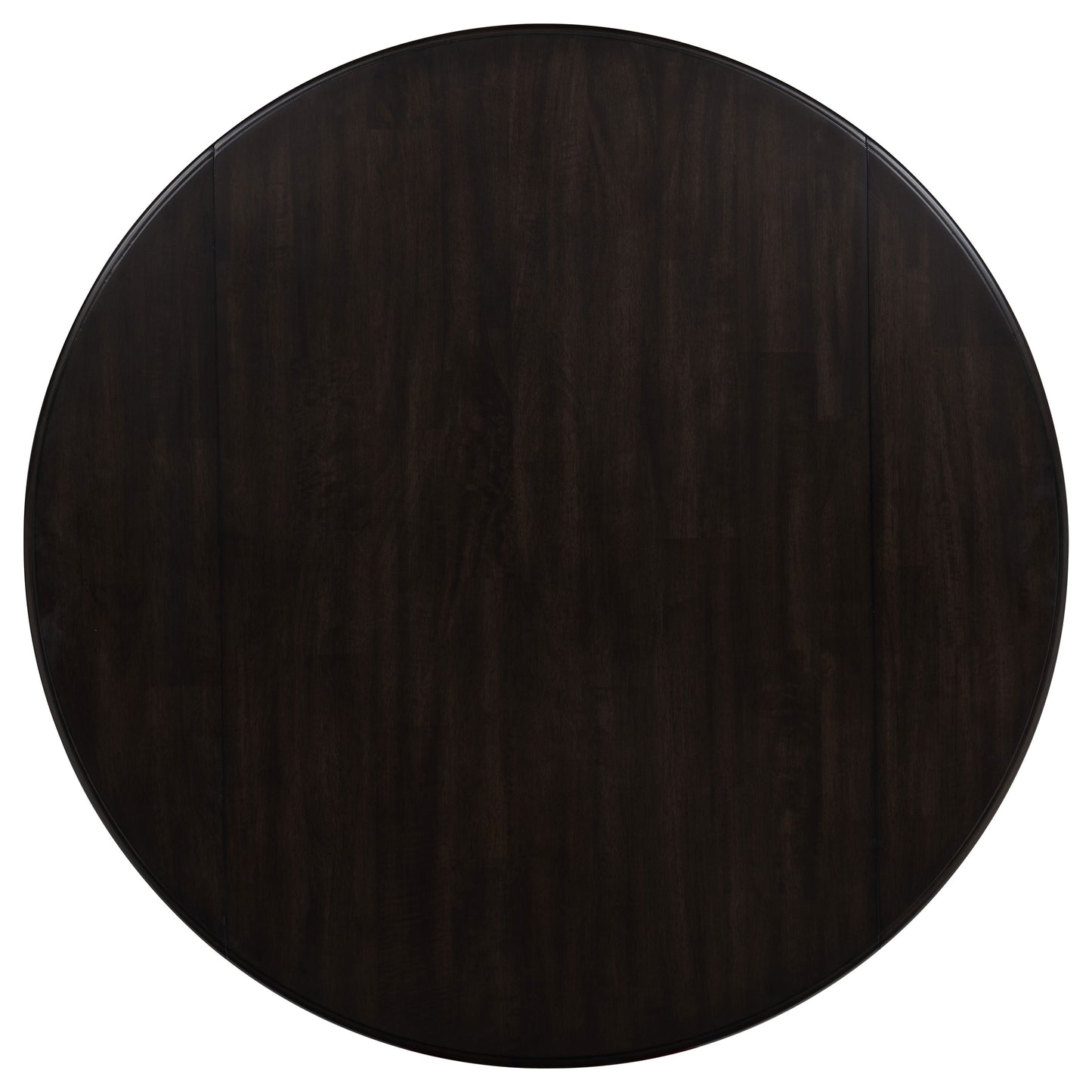 5-Piece Round Drop Leaf Dining Table Set in Dark Coffee Finish
