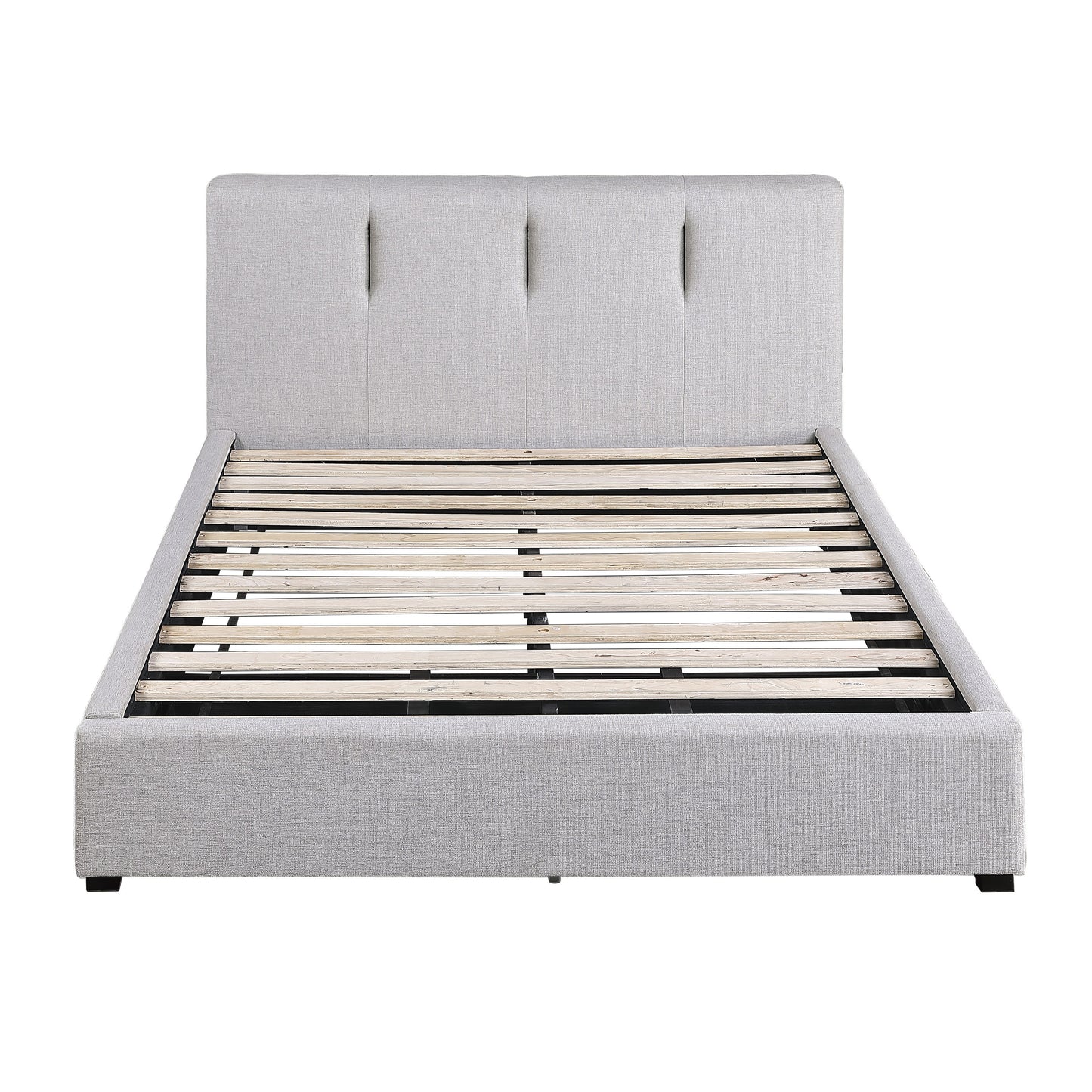 Modern Channel Tufted Upholstered Platform Bed