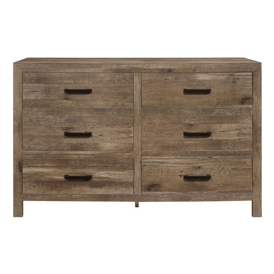 Weathered Wood 6-Drawer Dresser