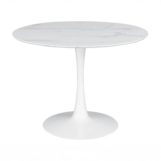 Round Faux Marble Dining Table