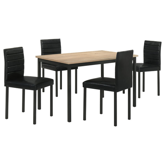 Contemporary 5PC Dining Set with Greige Oak Top