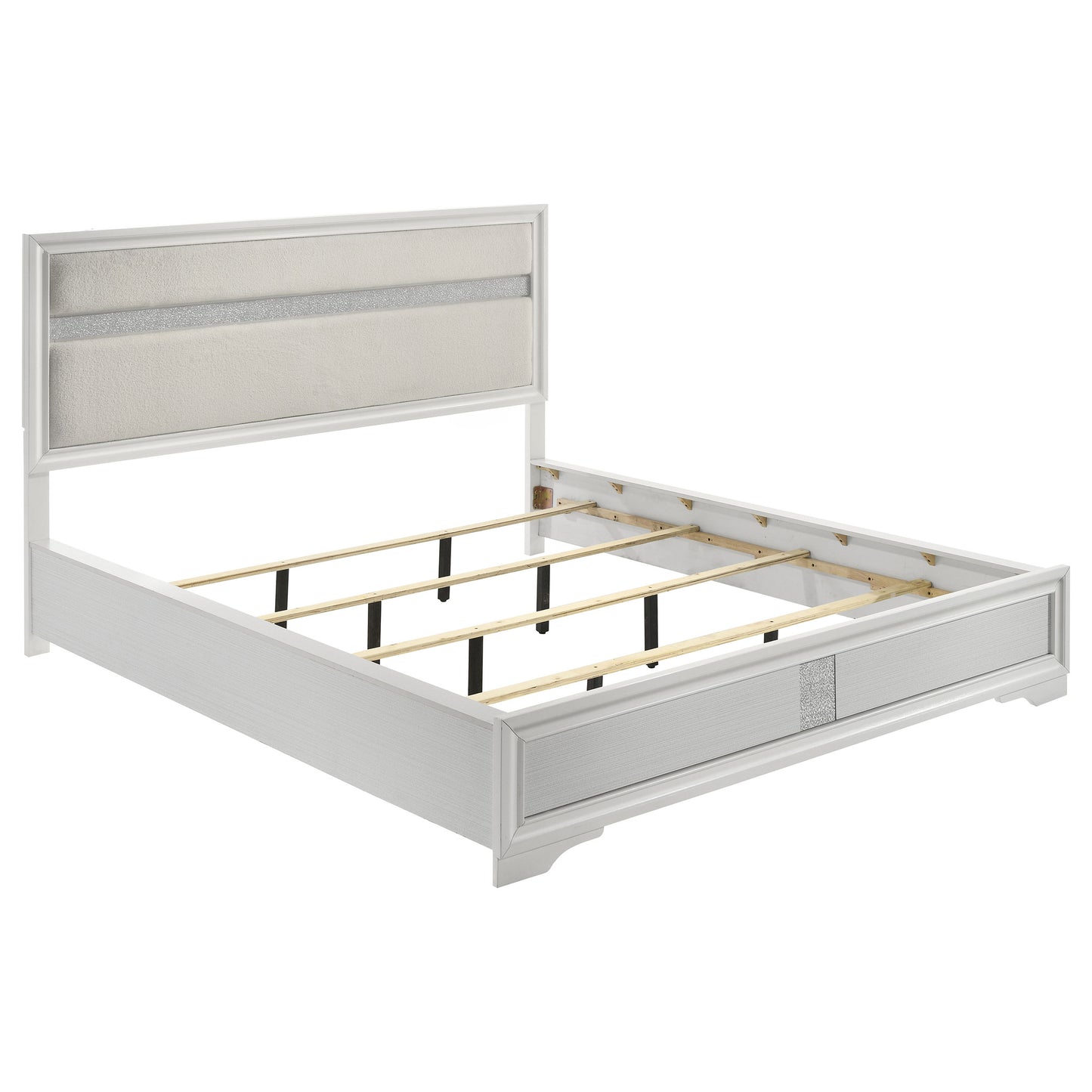 Glam 5-Piece Bedroom Set with Upholstered Headboard