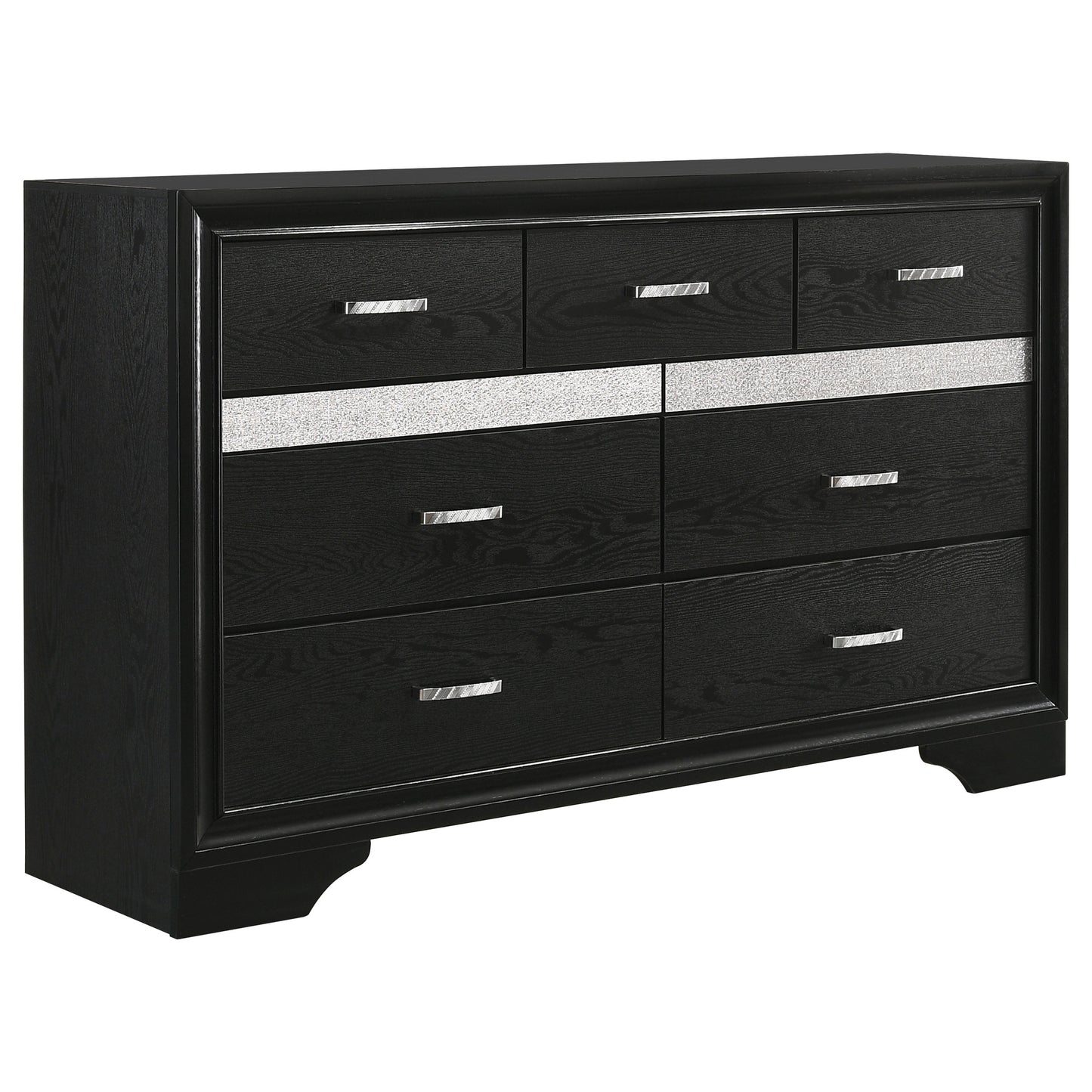 Glam 5-Piece Bedroom Set with Upholstered Headboard
