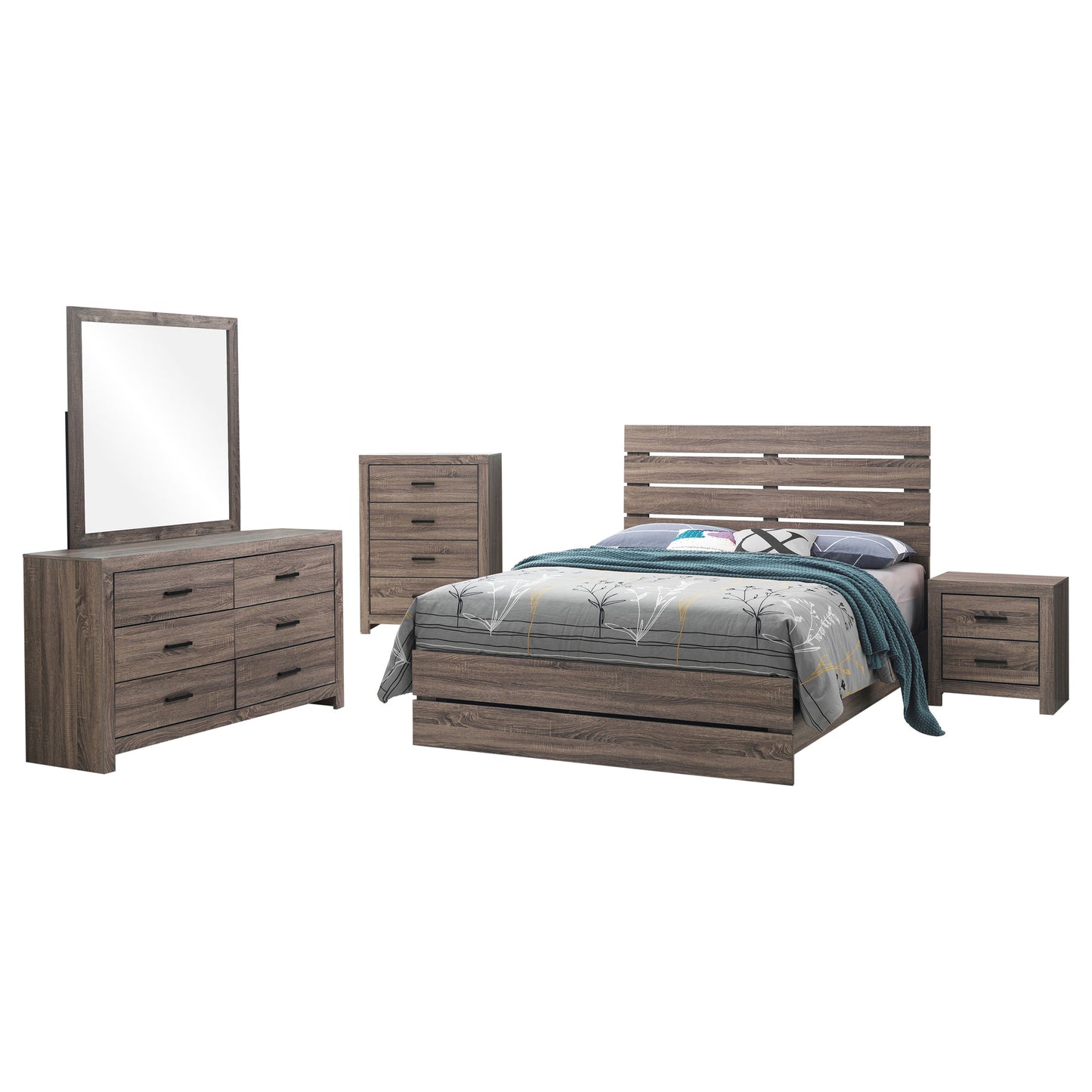 Slatted Headboard 5-Piece Bedroom Set