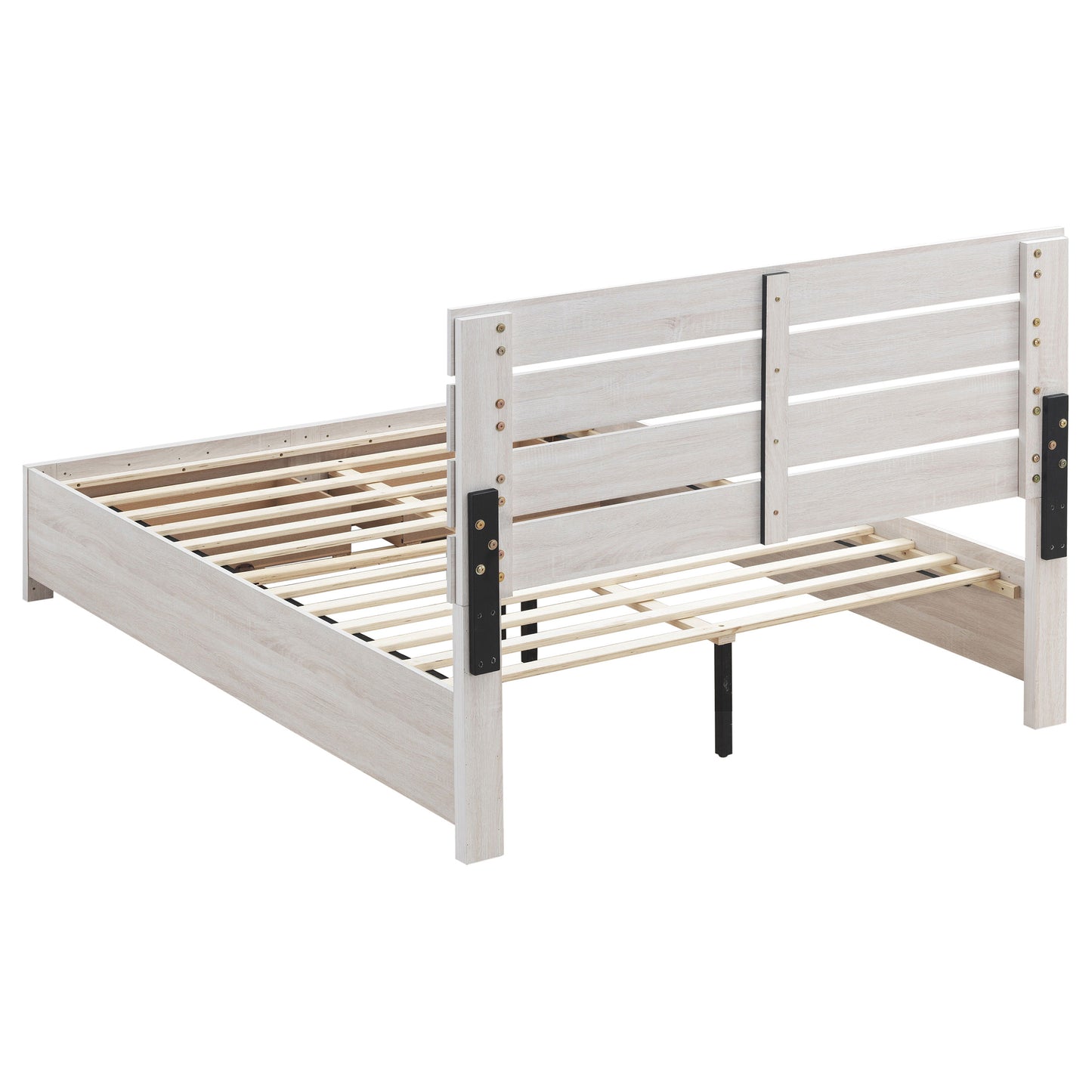 Storage Platform Bed with Slatted Headboard