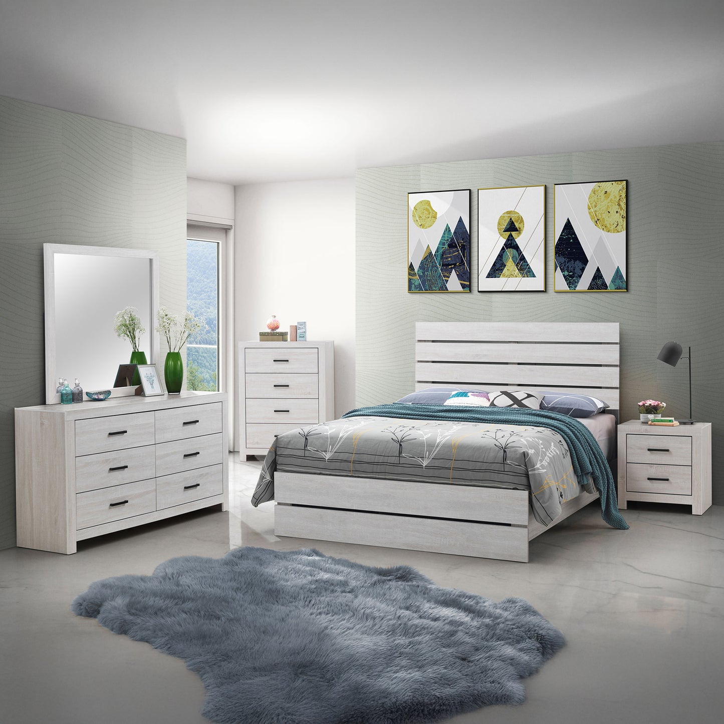 Slatted Headboard 5-Piece Bedroom Set