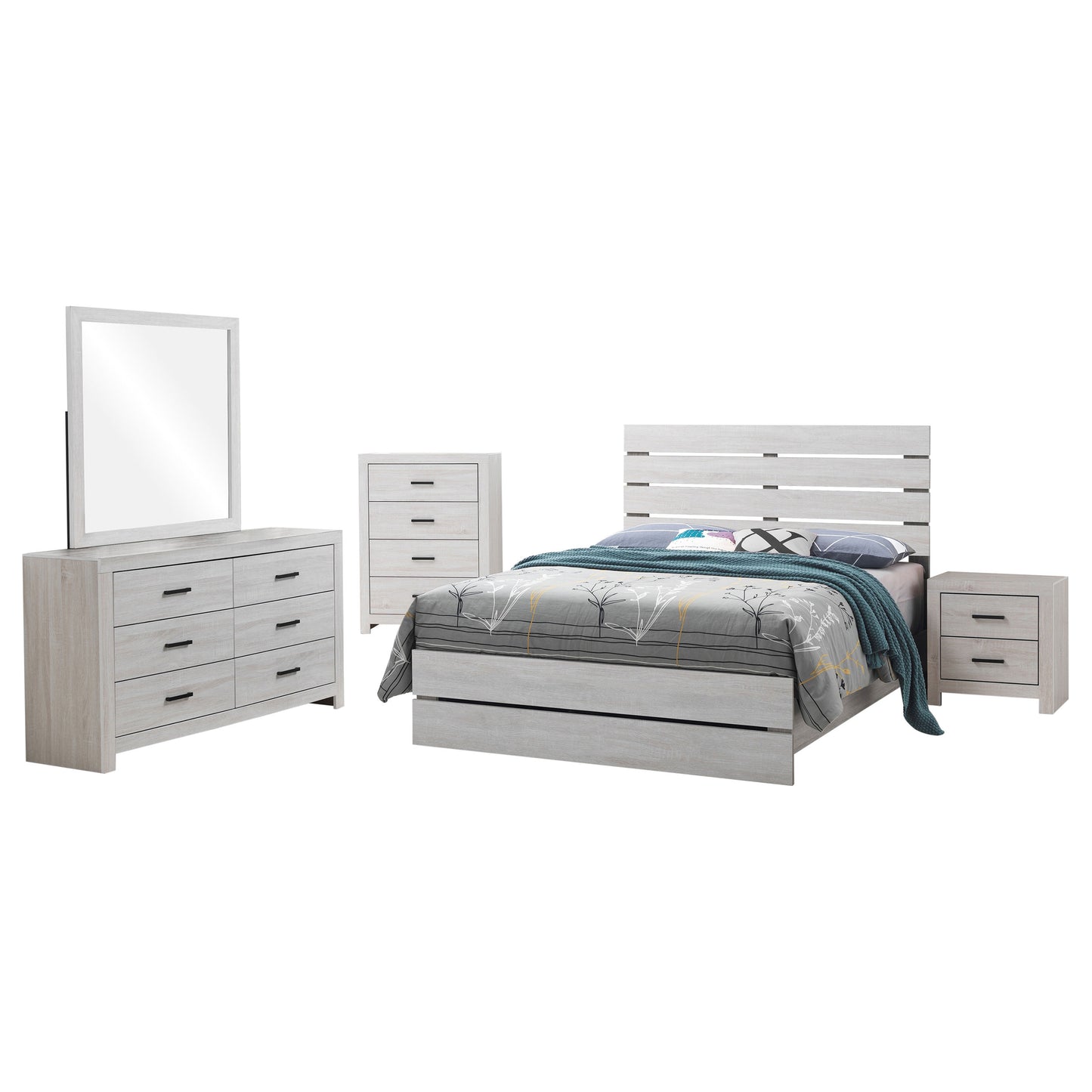 Slatted Headboard 5-Piece Bedroom Set