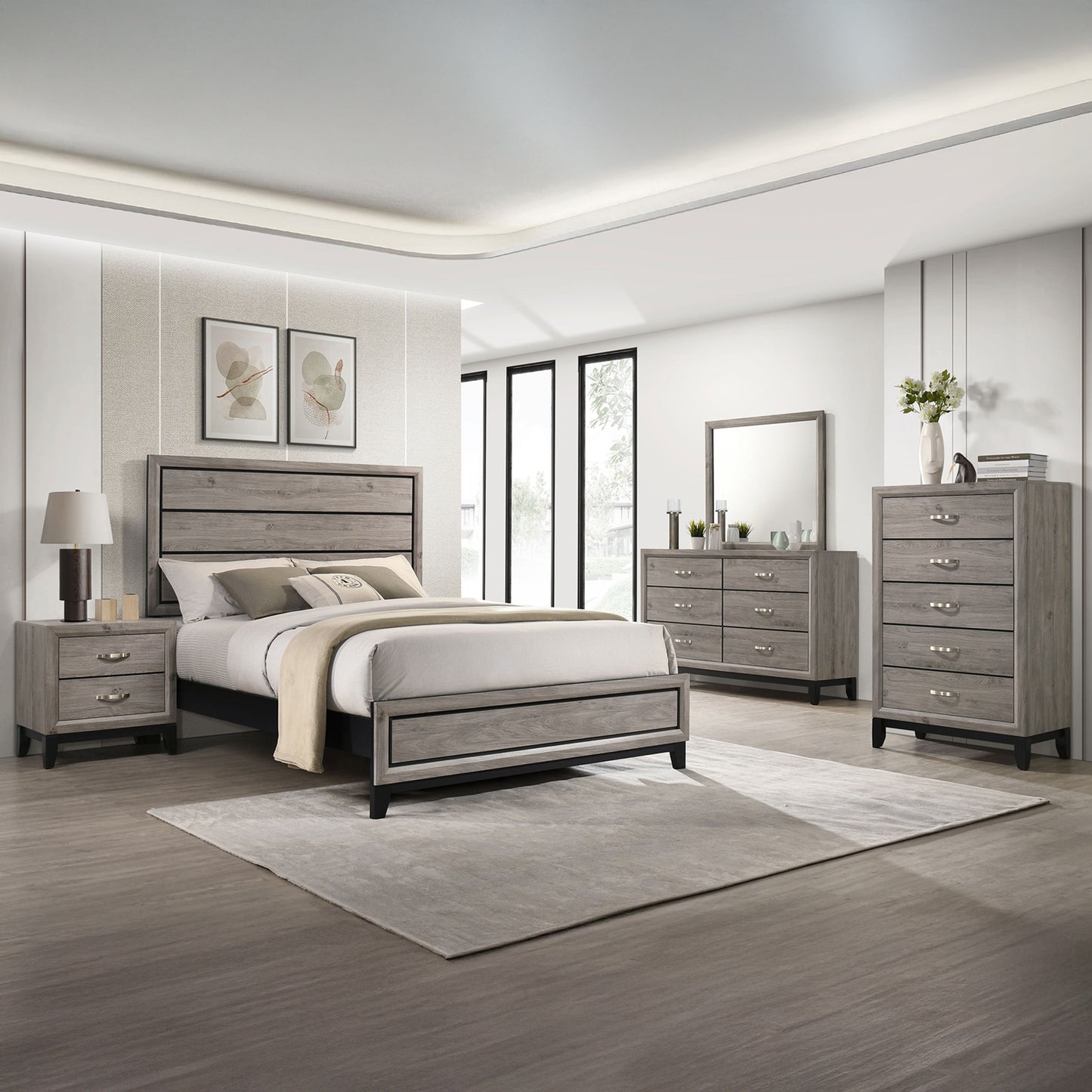 Light Taupe 5-Piece Bedroom Set