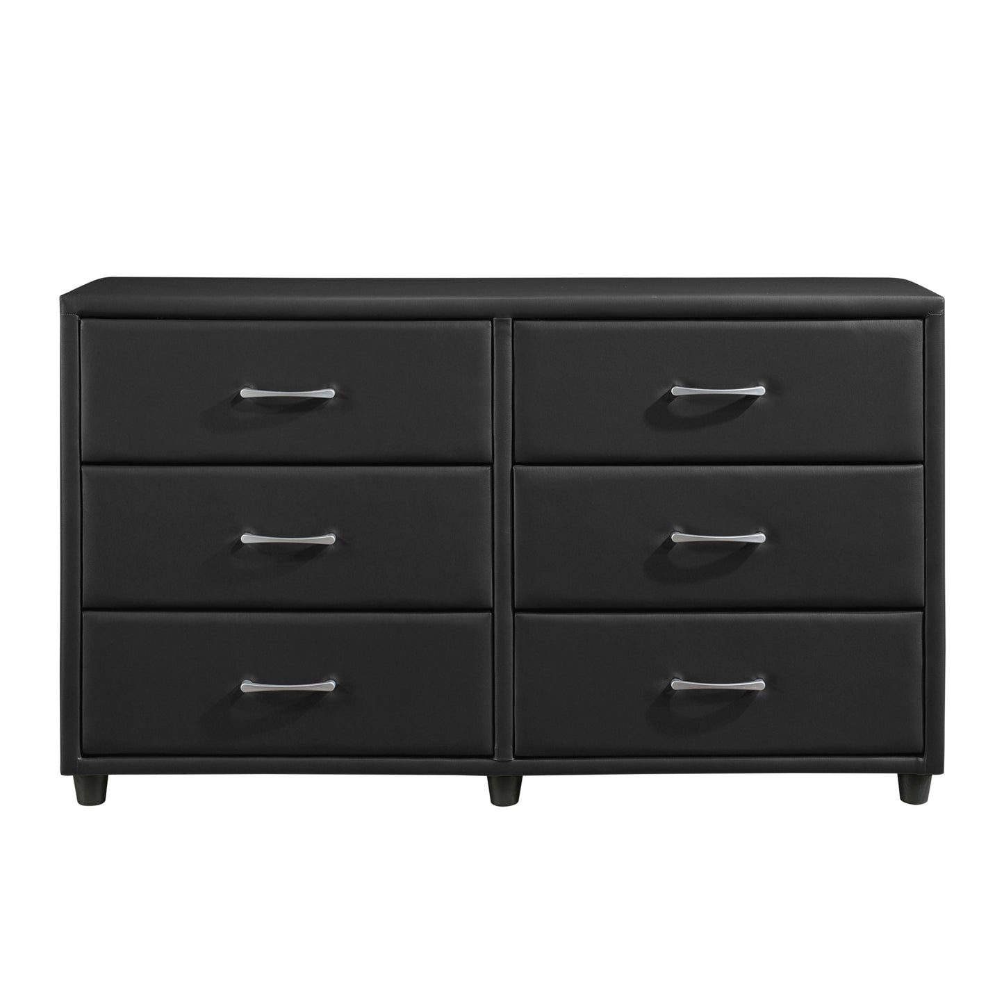 Modern Faux Leather 6 Drawer Dresser