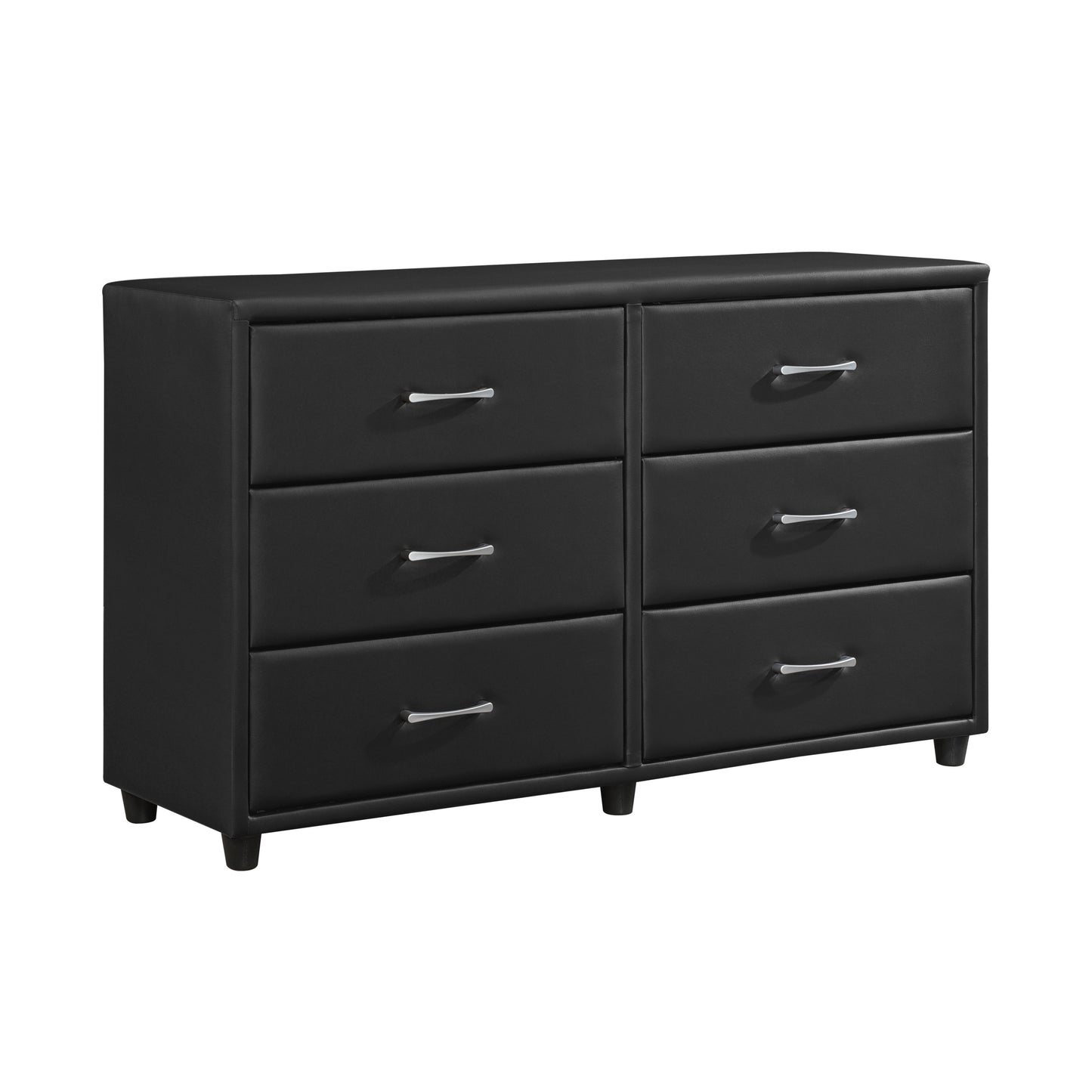 Modern Faux Leather 6 Drawer Dresser