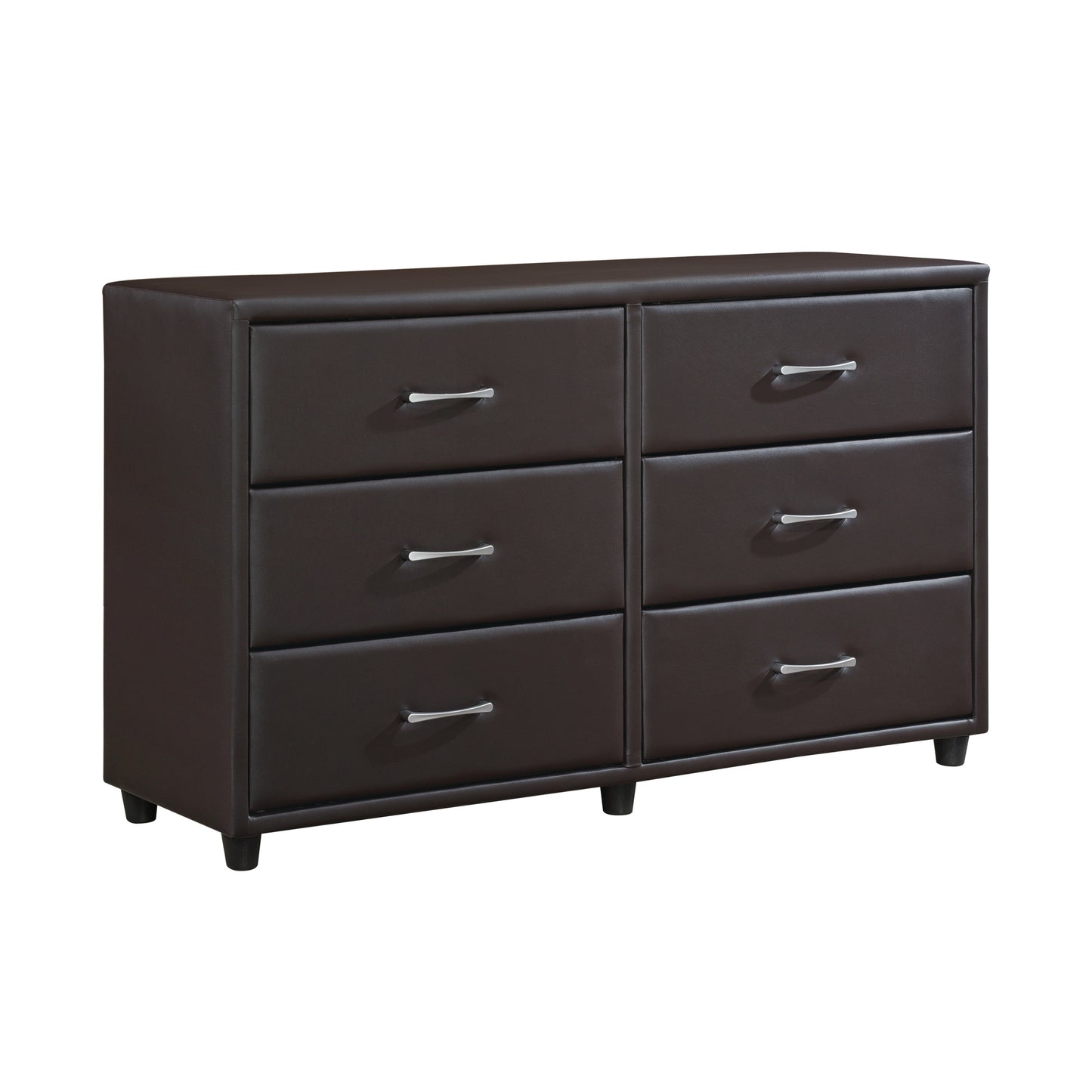 Modern Faux Leather 6 Drawer Dresser