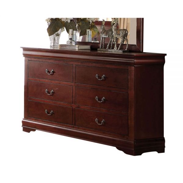 Cherry 6 Drawer Wood Dresser