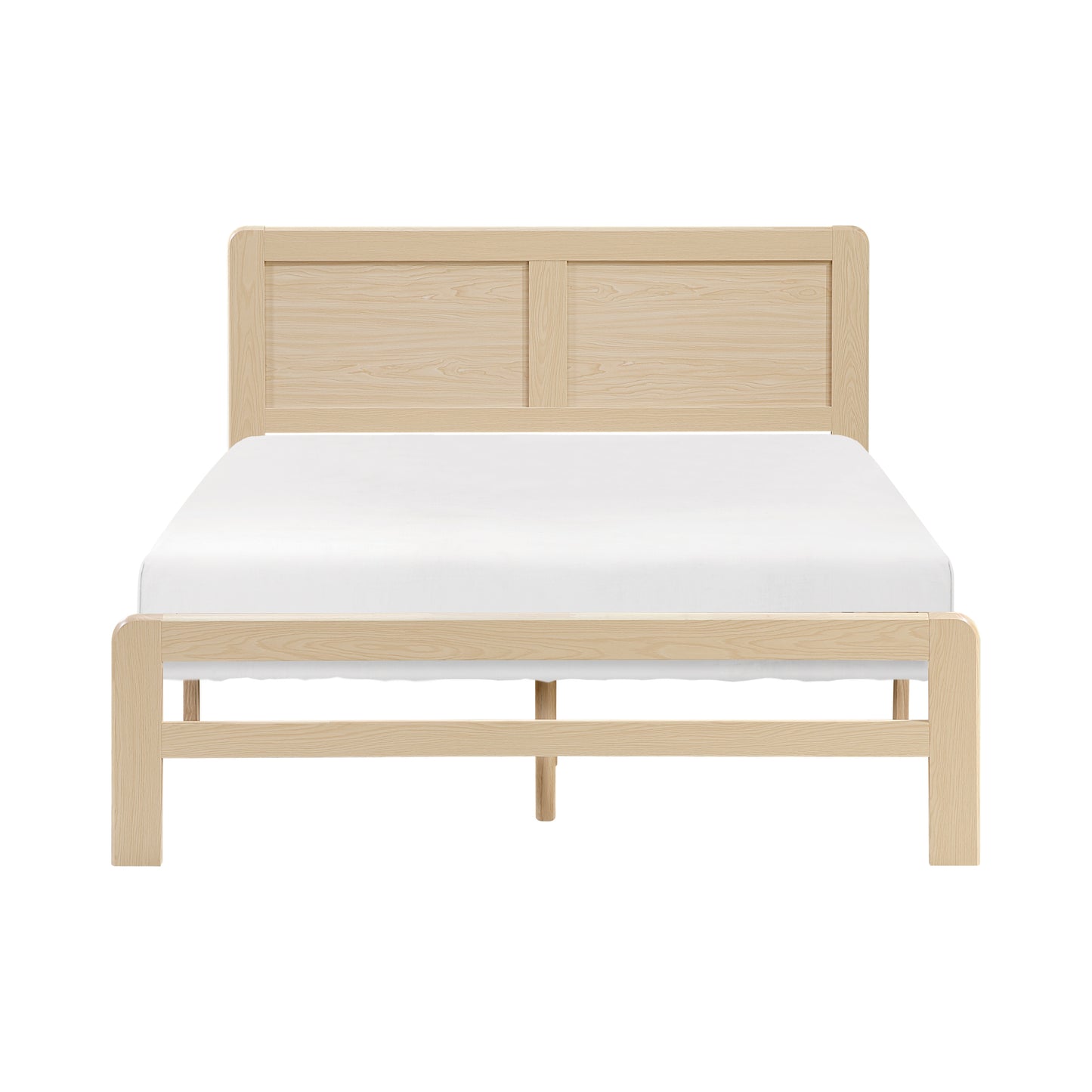 Natural Finish Wood Platform Bed Frame