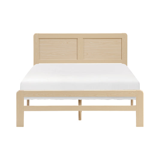 Natural Finish Wood Platform Bed Frame