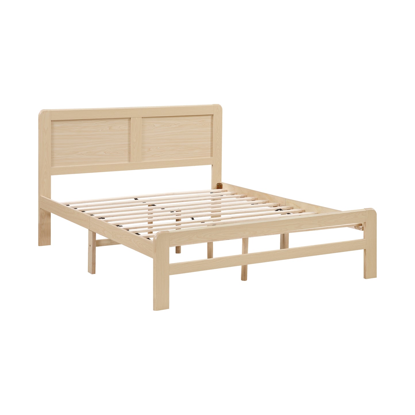 Natural Finish Wood Platform Bed Frame