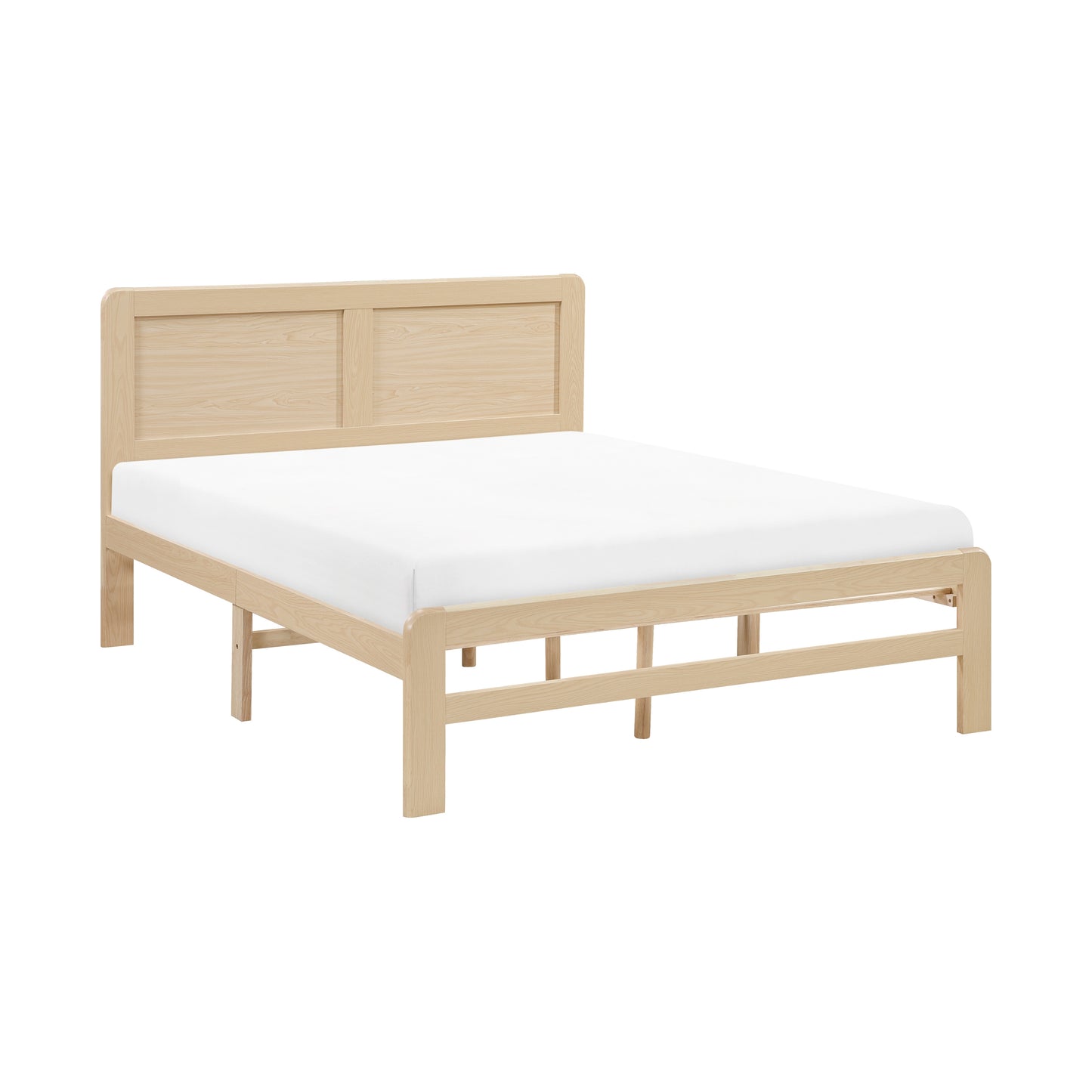 Natural Finish Wood Platform Bed Frame
