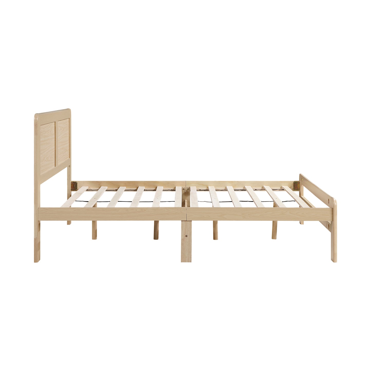 Natural Finish Wood Platform Bed Frame