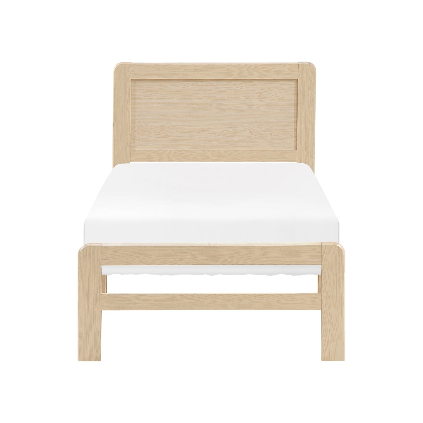 Natural Finish Wood Platform Bed Frame