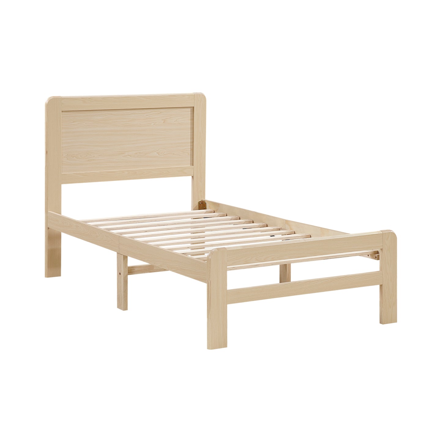 Natural Finish Wood Platform Bed Frame