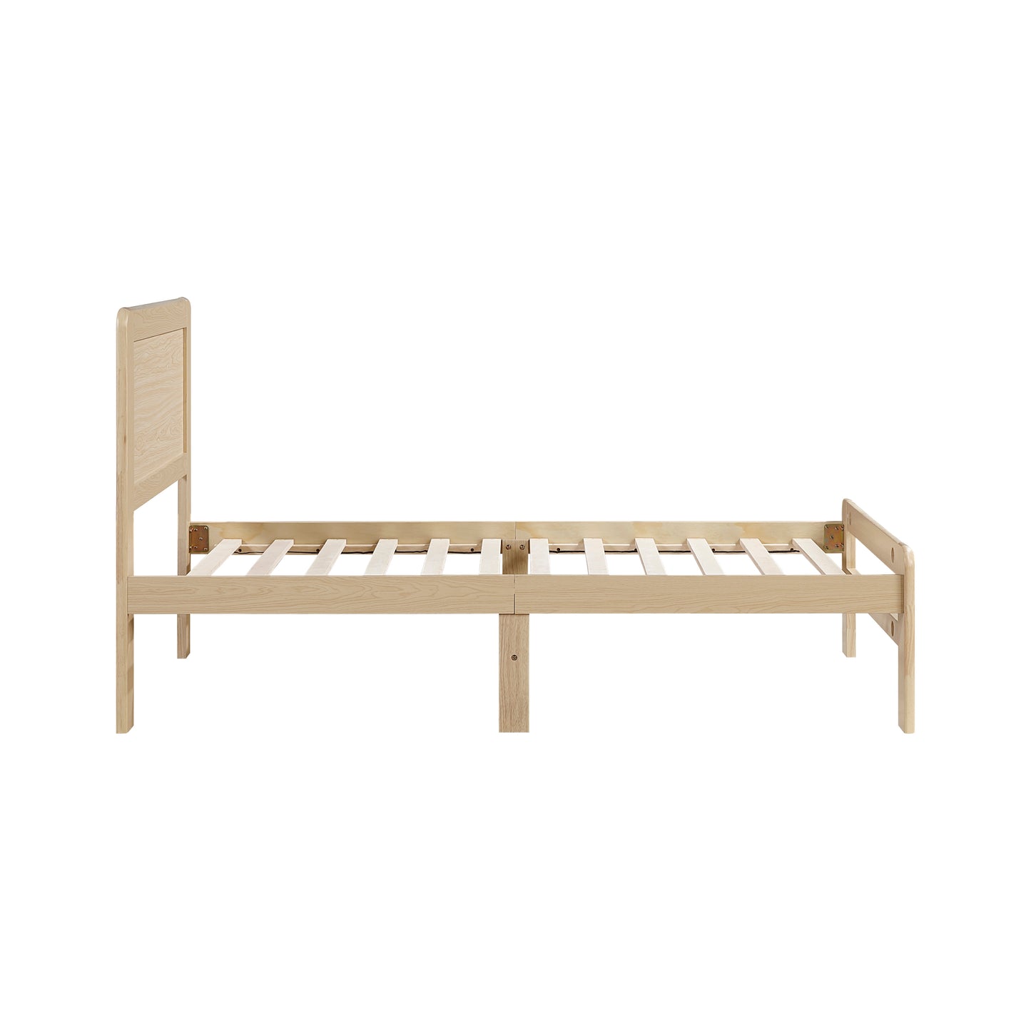 Natural Finish Wood Platform Bed Frame