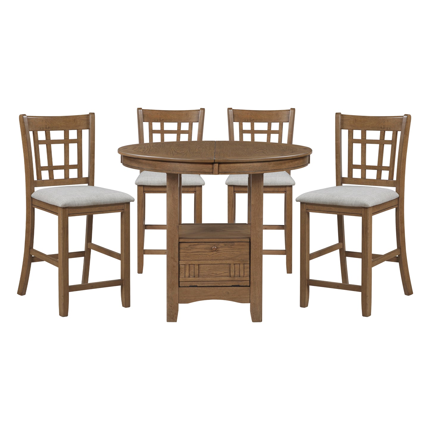 5-Piece Counter Height Extendable Dining Set