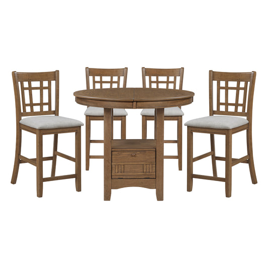 5-Piece Counter Height Extendable Dining Set