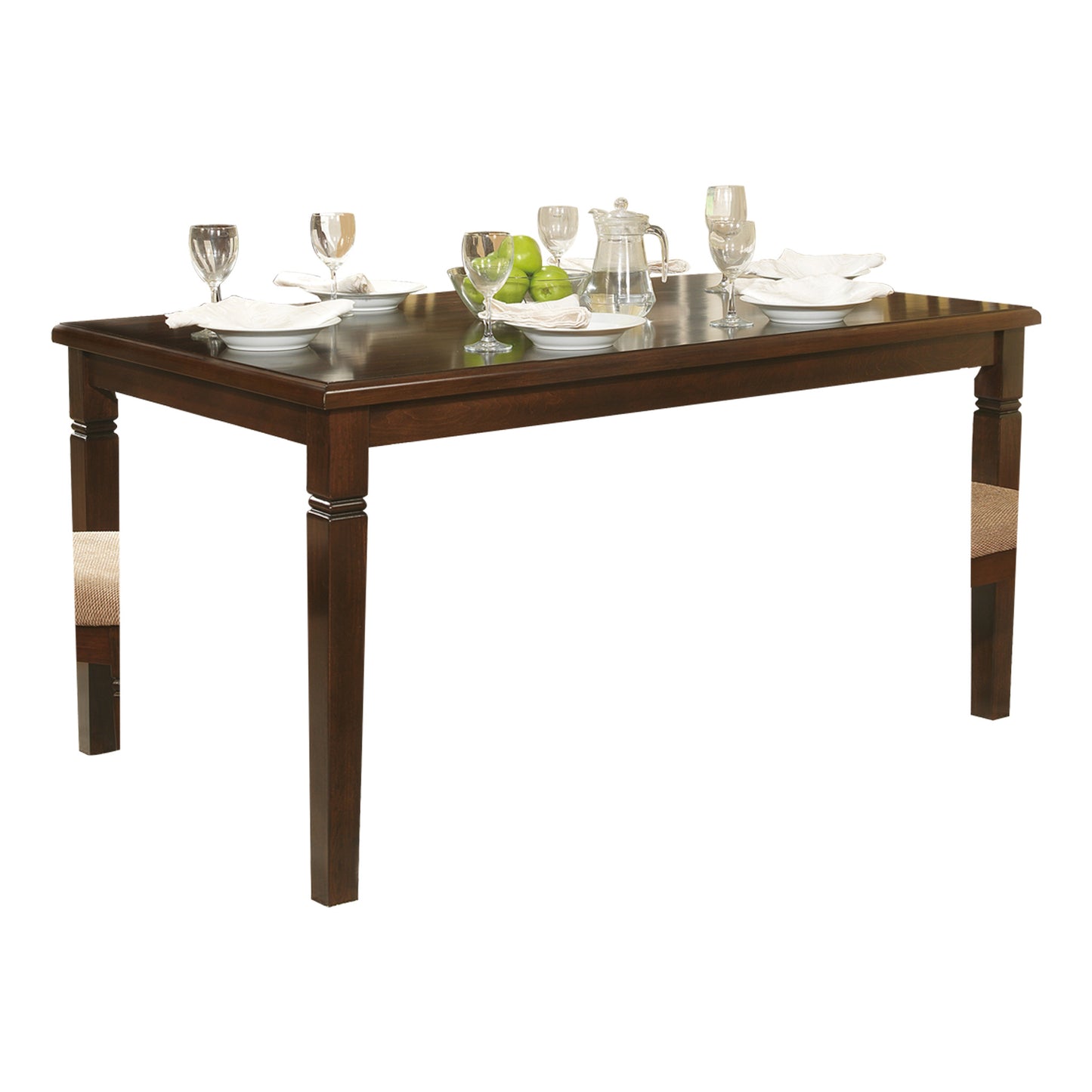 Espresso Dining Room Set with Upholstered Chairs