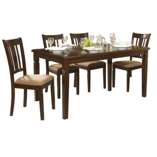 Espresso Dining Room Set with Upholstered Chairs