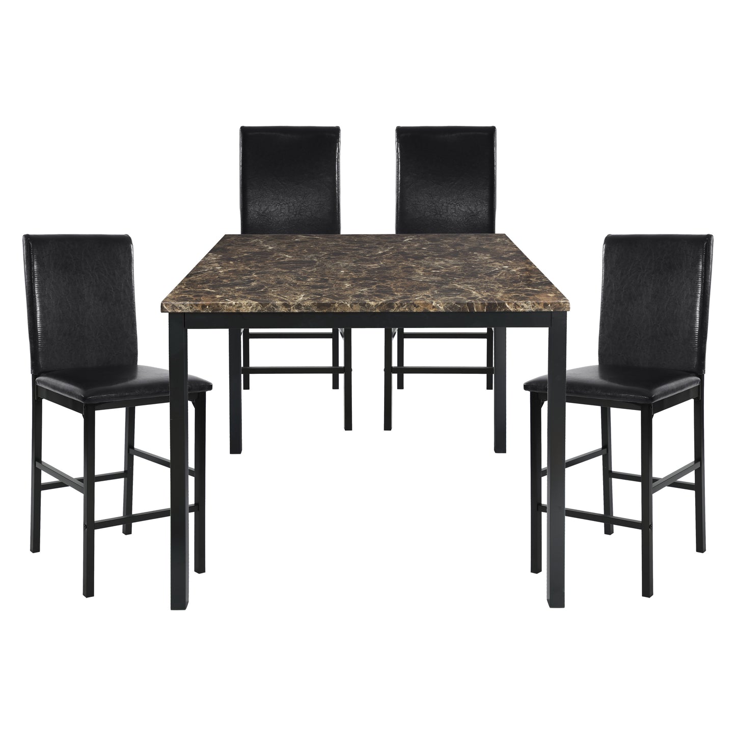 5-Piece Counter Height Hued Faux Marble Set