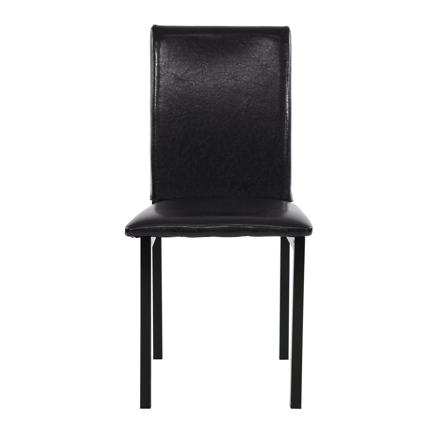 5-Piece Faux Marble Dining Set with Black Metal Frame