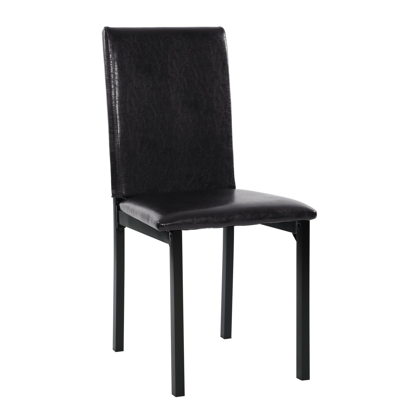 5-Piece Faux Marble Dining Set with Black Metal Frame