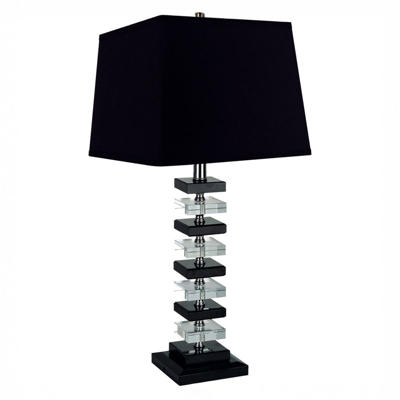Black & Clear Crystal Table Lamp