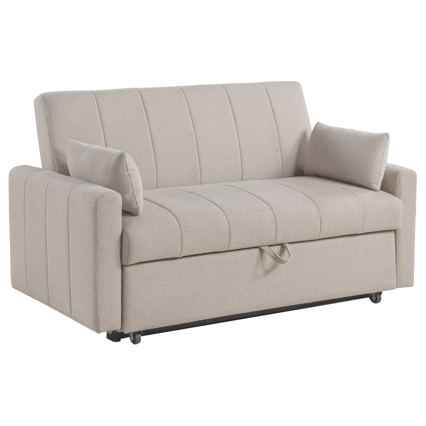 Bouclé Pull-Out Sleeper Sofa